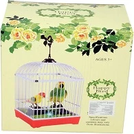 Singing Moving Chirping Beautiful Bird Pet Toy in Cage, Hanging Cage with Music Singing Moving Chirping for Kids