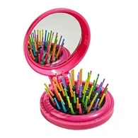 Mini Travel Hair Brush for Kids Girls Pocket Hairbrushes with Makeup Mirror