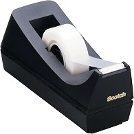 Scotch Desktop Tape Dispenser, Black, 2.7 in. x 2.7 in. x 6.4 in., 1 Tape Dispenser