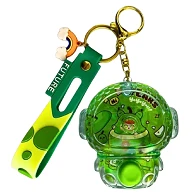 Key Chain Acrylic Liquid Filled with Push Button Water Game Keychains For Girls