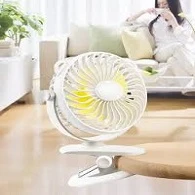 Padom Portable Mini Fan with clip, Desktop Fan Electric Fan Air Cooler Portable Fan for Home Student Dormitory and Office Fan，3 gears can be adjusted and 360 rotation (WHITE)