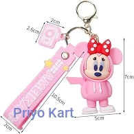 Minnie Key Fob Minnie Cartoon Keyring Car Small Gift Key Fob Minnie Cute Keychain pink